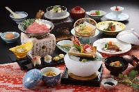 新潟県咲花温泉 翠玉の湯 佐取館 夕食例