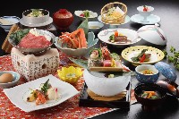 新潟県咲花温泉 翠玉の湯 佐取館 夕食例