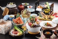 新潟県咲花温泉 翠玉の湯 佐取館 夕食例